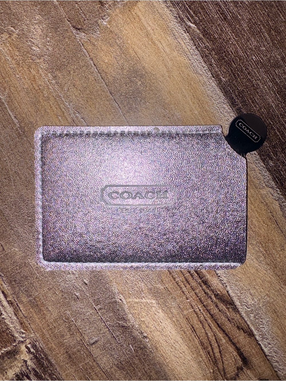Coach Metallic Sleeve Mirror Inside with Branded Tab
